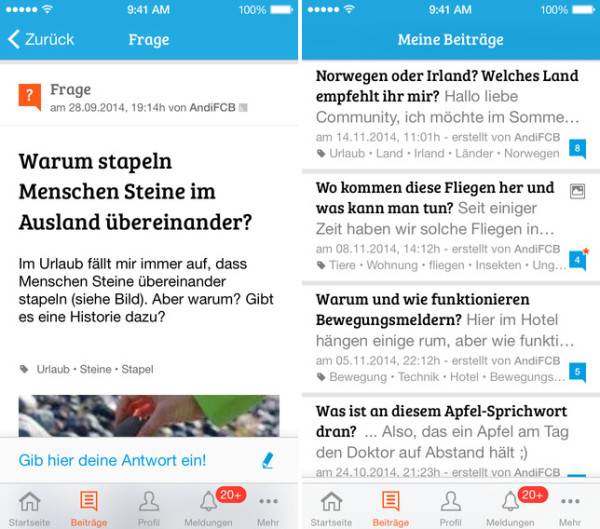 Gutefrage.net: IPhone-App Mit Verbesserungen